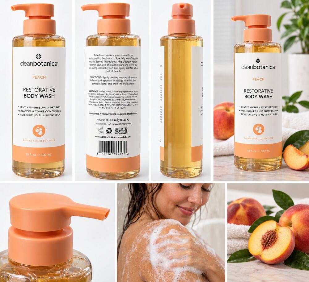 Clean Botanica Peach Restorative Body Wash – 18 fl oz